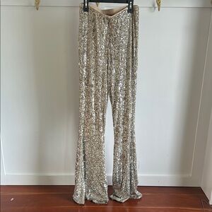 Show Me Your MuMu Sequin Flare Pants size Small